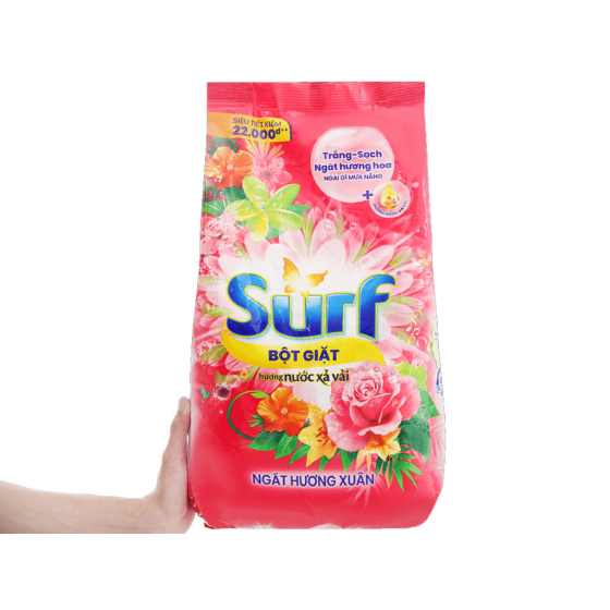 SURF Bột Giặt Hương Nước Xả Vải Ngát Hương Xuân 5.5kg/3 gói