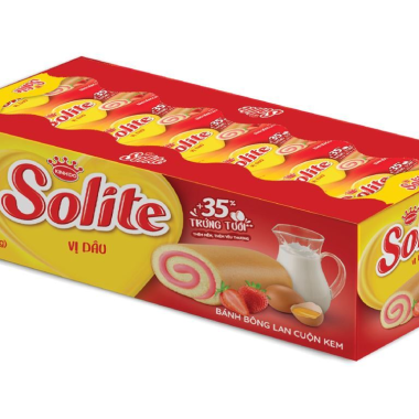 Solite Cuộn Kem Vị Dâu 360g