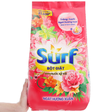 SURF Bột Giặt Hương Nước Xả Vải Ngát Hương Xuân 5.5kg/3 gói
